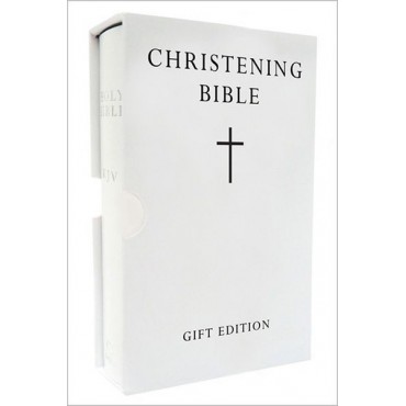 KJV Pocket Christening Bible I/L White - Harper Collins